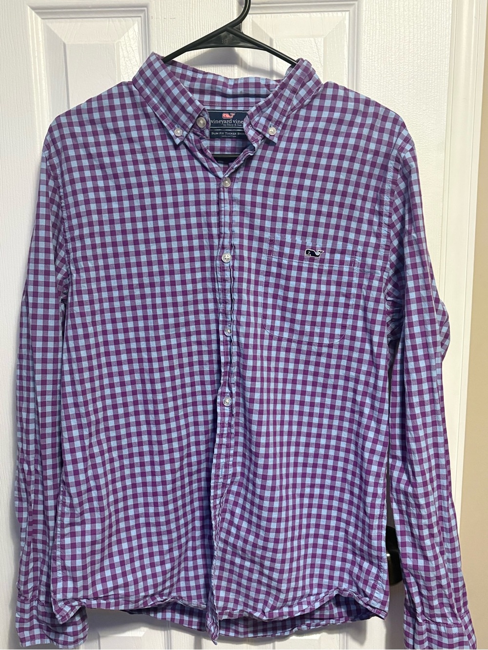 Vineyard Vines Lavender and Purple Gingham Button-Down Shirt